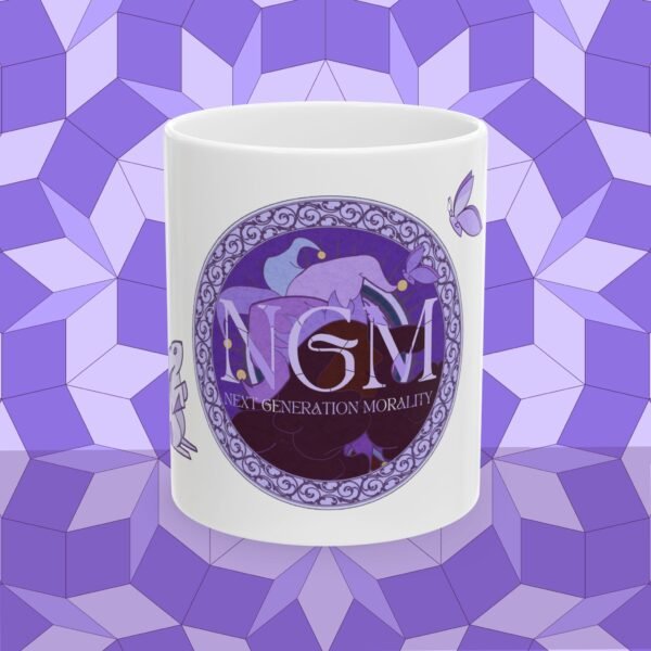 N.G.M. Logo W/ Rabbit and Butterfly Ceramic Mug, (11oz, 15oz)