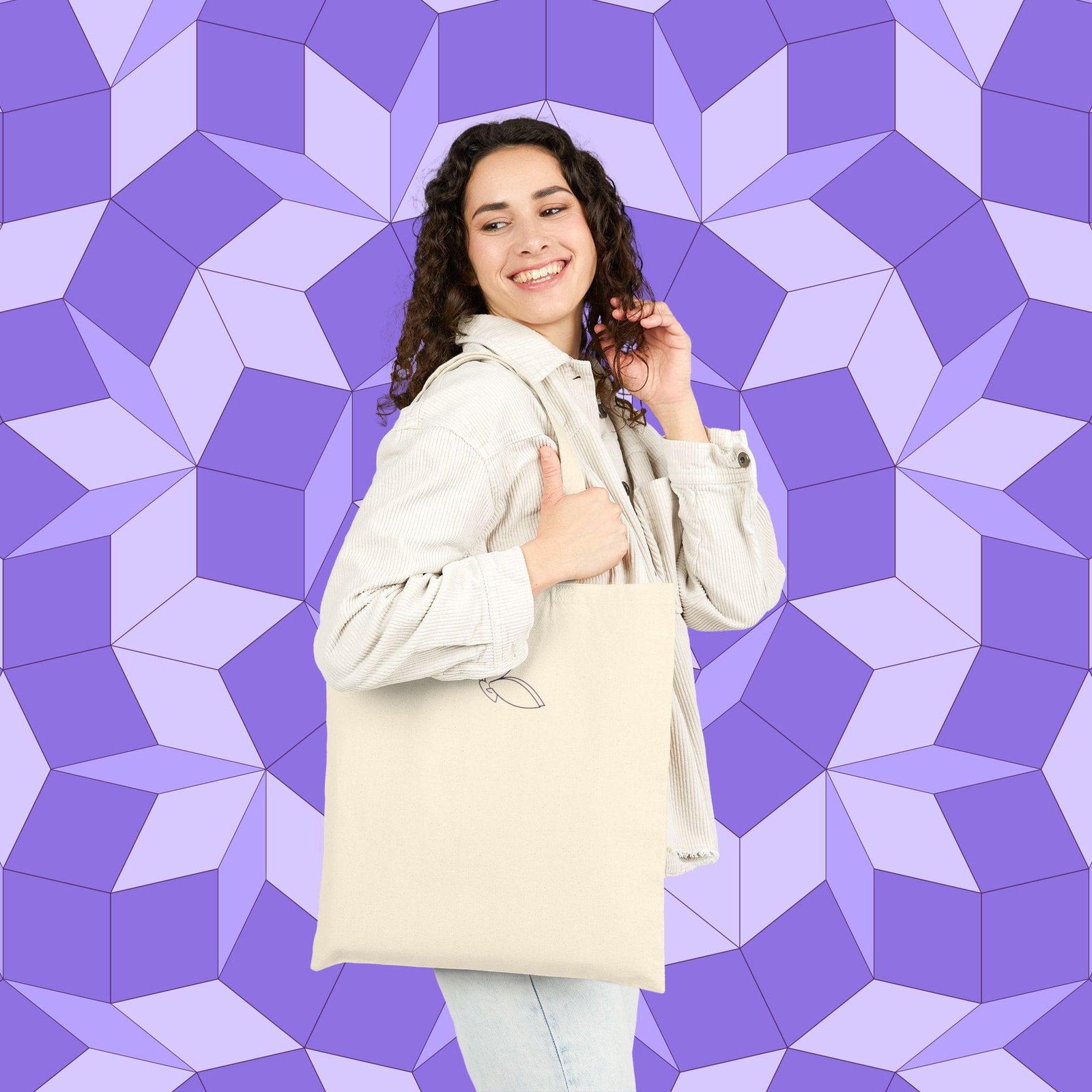 N.G.M. Butterfly Cotton Canvas Tote Bag - Image 6