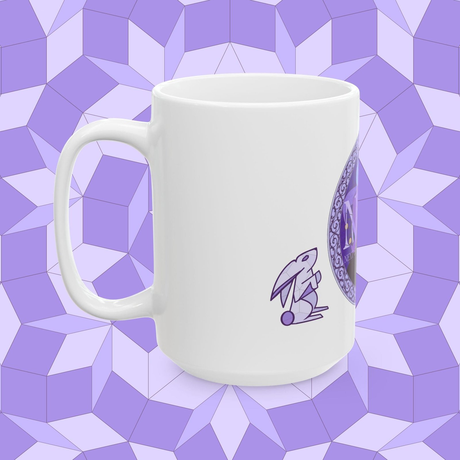 N.G.M. Logo W/ Rabbit and Butterfly Ceramic Mug, (11oz, 15oz) - Image 8
