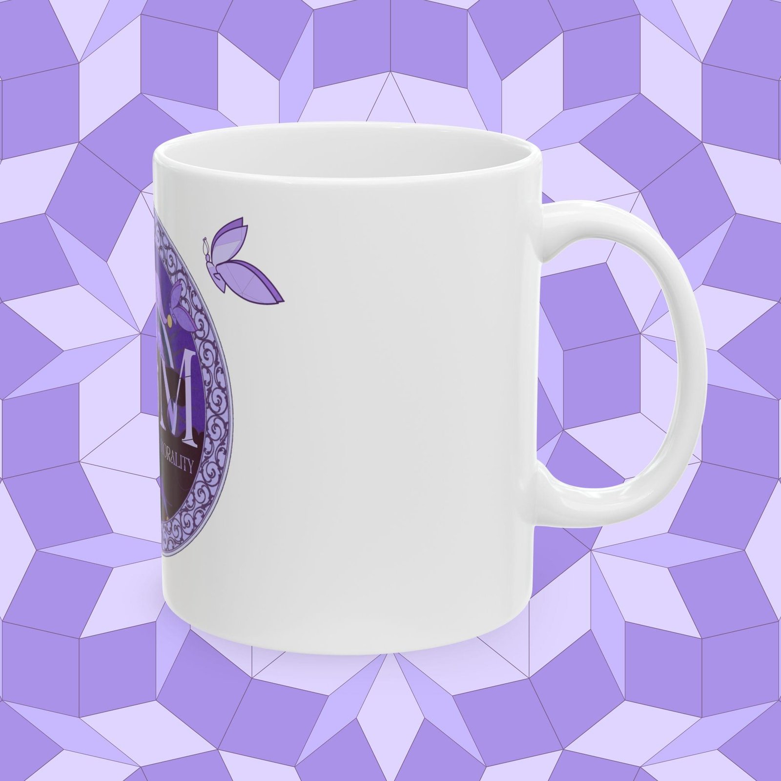 N.G.M. Logo W/ Rabbit and Butterfly Ceramic Mug, (11oz, 15oz) - Image 3