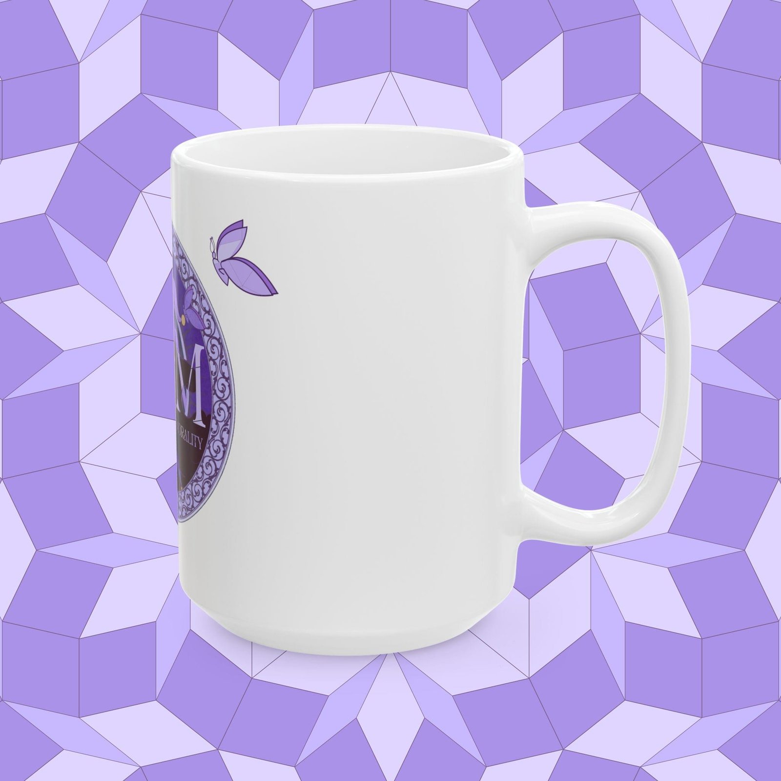 N.G.M. Logo W/ Rabbit and Butterfly Ceramic Mug, (11oz, 15oz) - Image 9